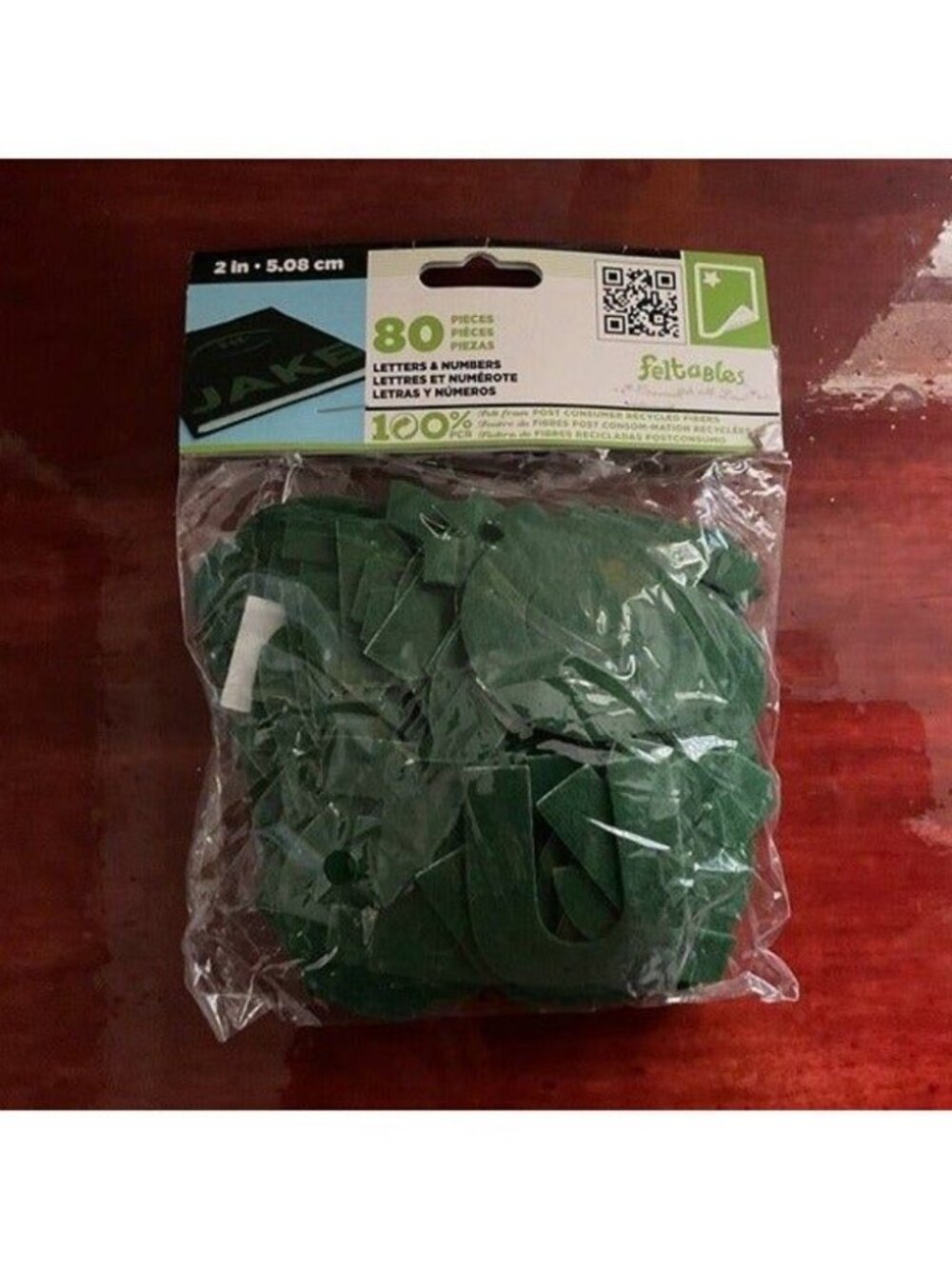 Feltables 2 in Felt Letters & Numbers 80 Piece Set Green